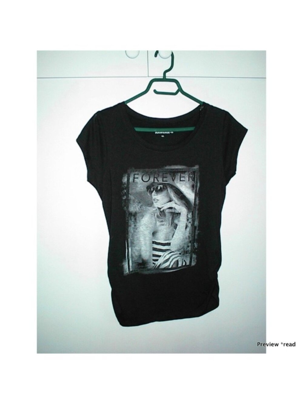 Black 'Forever' Graphic Short Sleeve Tee